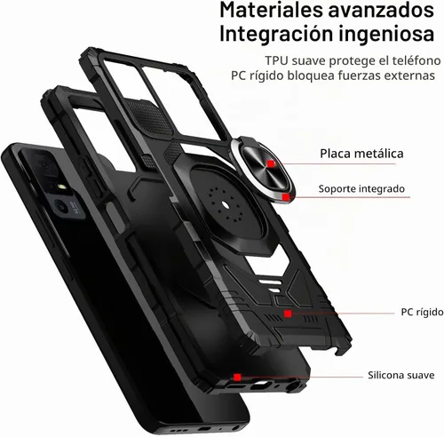 Vista 3 de Ailiber Funda con soporte magnético para Lively Smart 4/TCL 40 XL/40T Soporte de anillo y protector de pantalla y negro