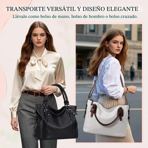 Vista 4 de VX VONXURY Bolso Hobo para mujer, bolso de mano, bandolera para mujer Negro