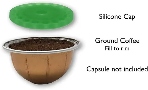 Vista 3 de My-Cap Cápsulas de silicona – Compatible con cápsulas Nespresso Vertuo – Tapón de cápsulas de café reutilizables, de grado alimenticio y sin BPA