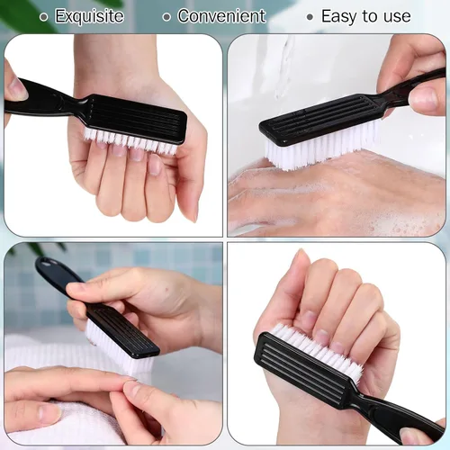 Vista 3 de Patelai 30 cepillos de uñas para limpieza de uñas, cepillo de limpieza de pedicura para dedos de manos y uñas (negro)