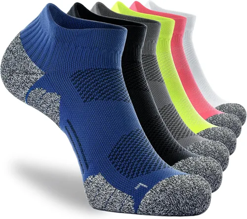 Vista 43 de CWVLC - Calcetines deportivos, hasta el tobillo, de compresión, acolchados, unisex, paquete variado