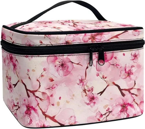 Vista 49 de doginthehole Bolsa de maquillaje, bolsa de cosméticos de viaje, bolsa de aseo portátil grande, organizador de accesorios para mujeres y niñas