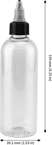 Vista 2 de JAPCHET 60 botellas vacías de plástico de 4 onzas, botellas de plástico de 4.1 fl oz con tapa superior giratoria, botellas transparentes