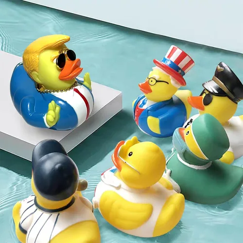 Vista 2 de Jeeps Duck Rubber Duckies Trump Collection Baby Bath Ducking Toy Car Accessories Decoración para niños Patos de resina de goma a granel Decoración