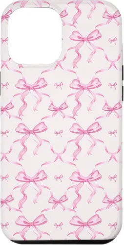 Vista 30 de Cintas y lazos rosados estéticos en acuarela para iPhone 17