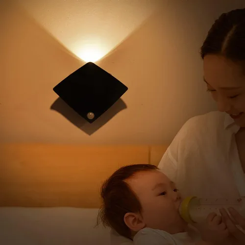 Vista 8 de Luz de pared con sensor LED, lámpara de pared LED recargable inalámbrica con detector de movimiento, luces de gabinete, lámparas de noche