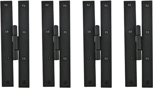 Vista 11 de Renovators Supply Manufacturing H - Bisagras de gabinete de cocina de hierro forjado negro de 7 pulgadas con tornillos