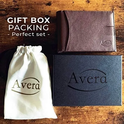 Vista 5 de Avera - Cartera de piel auténtica con cierre RFID