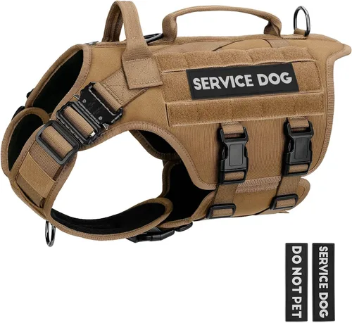 Vista 22 de Arnés táctico para perros - PETNANNY Chaleco para perro de servicio para perros grandes Cobertura corporal completa en arnés para perros de Rosa