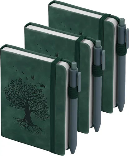 Vista 14 de 3 paquetes de cuadernos de bolsillo para diario, A6 pequeño, total 360 páginas, cuadernos para tomar notas, diarios para escritura, mini blocs