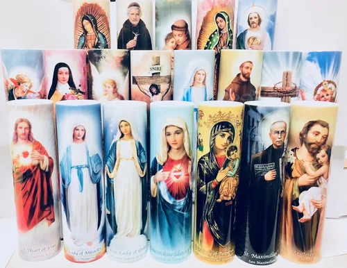 Vista 6 de Señora de los milagros, vela LED sin llama de oración devocional