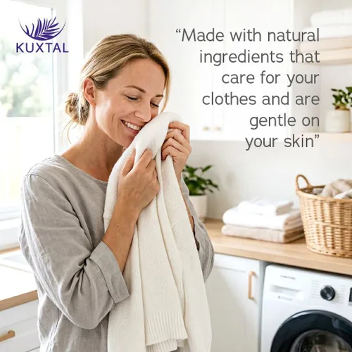 Vista 6 de KUXTAL - Detergente líquido para ropa, limpieza profunda con cuidado suave para ropa y colores, detergente biodegradable y ecológico, suave