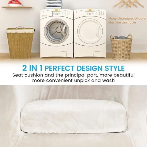 Vista 3 de Funda de terciopelo para silla de club, fundas para sillón de sala de estar, funda elástica para sofá de bañera, fundas redondas para sillón de sala