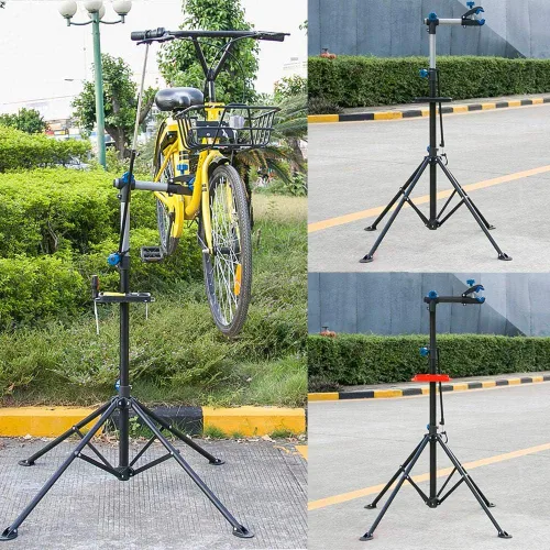 Vista 8 de Yaheetech Soporte de reparación de bicicletas Pro Rack ajustable 52 - 75in w/brazo telescópico