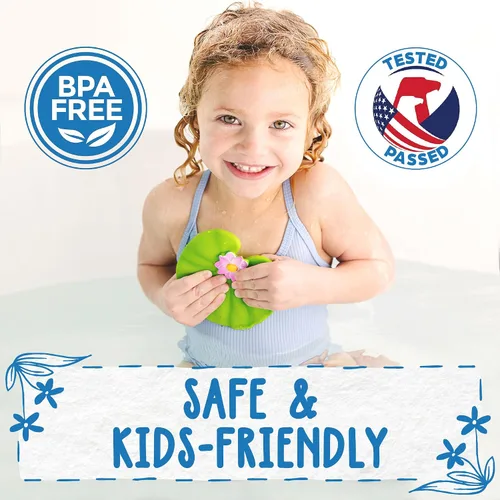 Vista 4 de SplashEZ Juguetes de Baño Sin Moho para Niños y Niños Pequeños Juguetes de Baño para Bebés Sin Agujeros Flores Flotantes Sin Moho para Bañera