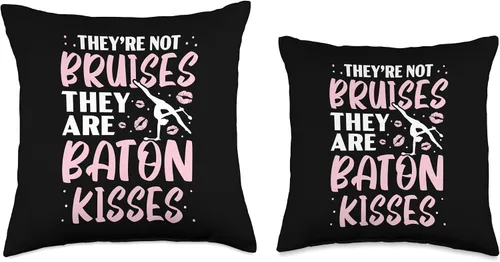 Vista 3 de They're Not Bruises They Are Baton Kisses Baton Twirling Throw Pillow