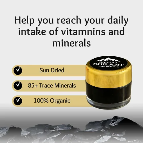 Vista 7 de Shilajit para hombres y mujeres – 60 porciones de resina Shilajit orgánica seca al sol orgánica y pura del Himalaya con ácido fúlvico y más de 85