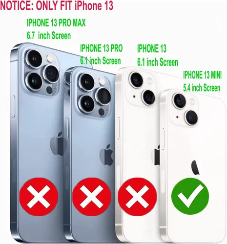 Vista 2 de STARSHOP Funda compatible con iPhone 13 Mini, con protector de pantalla de vidrio templado incluido, protección contra caídas de grado militar a