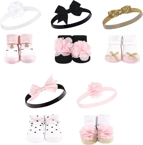 Vista 51 de Hudson Baby Conjunto de regalo de diadema y calcetines para niña