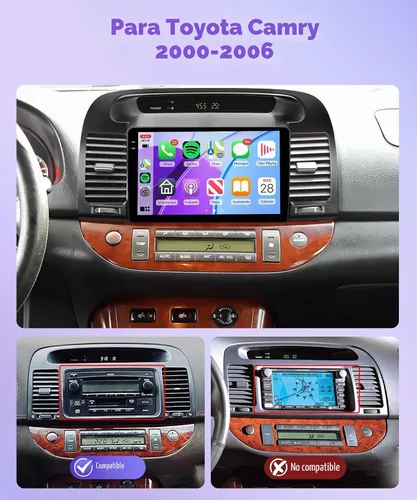 Vista 2 de Radio para Toyota Camry 2000 2001 2002 2003 2004 2005 2006 4 Núcleo 4G+64G Android 15 Estéreo de Coche con Carplay Inalámbrico Android Auto
