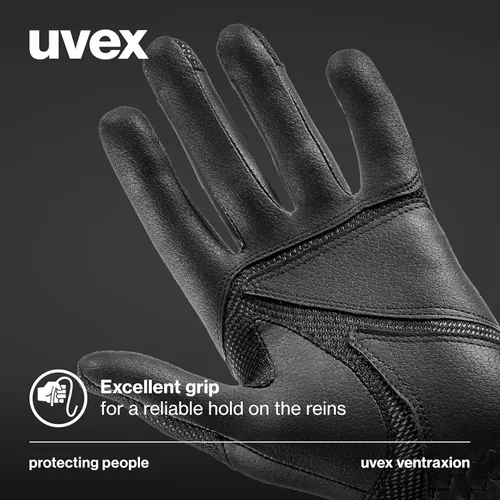 Vista 5 de Uvex Guantes de equitación elásticos y transpirables (occidental/inglés) para mujeres y hombres, ventraxion