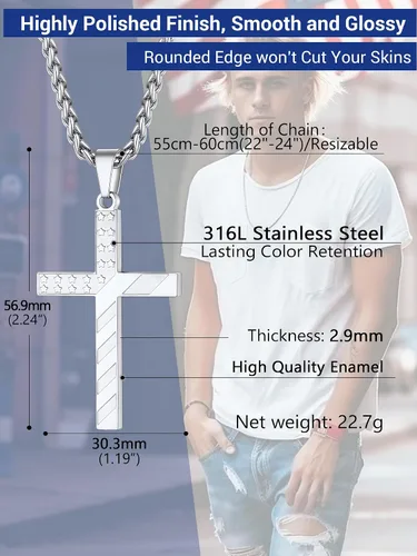 Vista 3 de PROSTEEL Collar con etiqueta de perro de la bandera estadounidense, dije de bandera nacional de Estados Unidos, collar patriótico chapado en acero