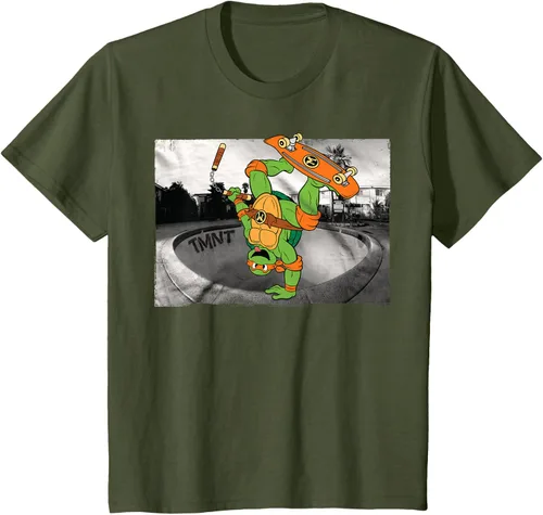 Vista 12 de Teenage Mutant Ninja Turtles Michelangelo - Camiseta de patinaje, Negro, S
