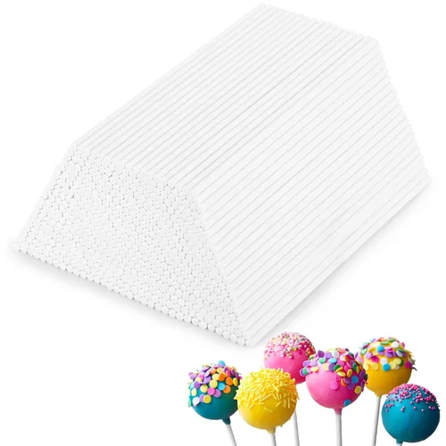 Vista 11 de 300 palitos de papel blanco de 4 pulgadas, palitos de lechón de papel, palitos de pastel para decoración de pasteles, chocolate, galletas, caramelo