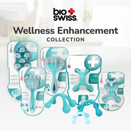 Vista 7 de BioSwiss Paquete de 2 masajeadores portátiles de cuerpo completo, herramienta de punto de presión de 4 piernas para espalda, cuello y hombro