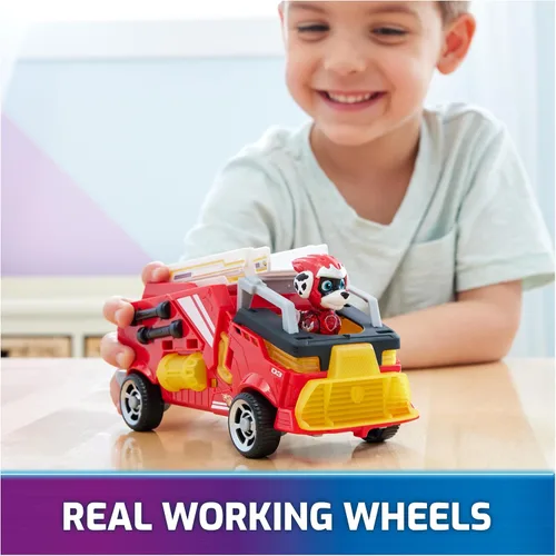 Vista 7 de Paw Patrol: The Mighty Movie, juguete de camión de bomberos con figura de acción Marshall Mighty Pups, luces y sonidos, juguetes para niños y niñas