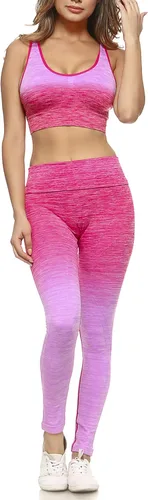 Vista 2 de Conjunto de sujetador deportivo y leggings Active Ombre para mujer