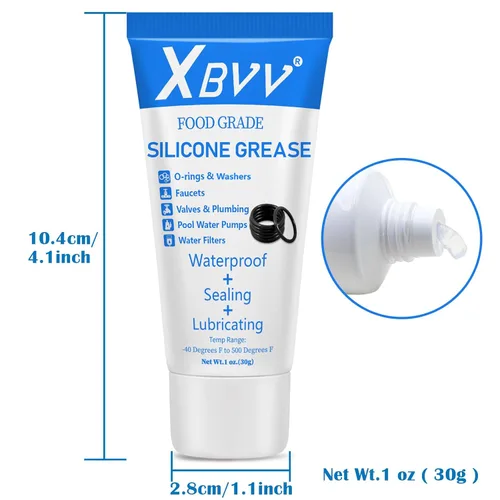 Vista 2 de XBVV - Lubricante de grasa de silicona para fontanero para válvula de grifo de fontanería, arandela de goma con juntas tóricas, paquete de 1 unidad
