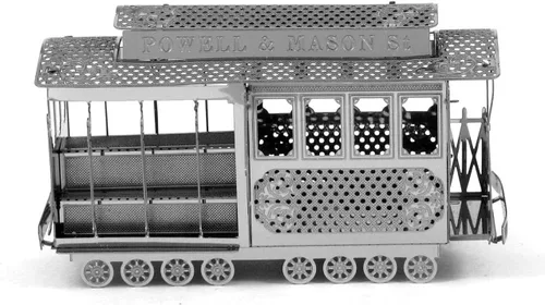 Vista 3 de Metal Earth San Francisco Cable Car 3D Kit de modelo de metal con pinzas Fascinaciones