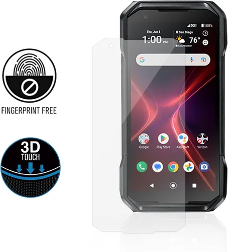 Vista 4 de Ailiber Protector de pantalla para Kyocera DuraForce Pro 3 [2 unidades], protector de pantalla DuraForce Pro3 de vidrio templado, antiarañazos