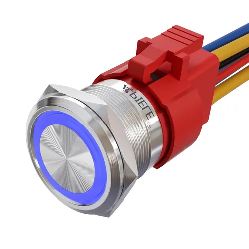Vista 11 de APIELE Interruptor de botón momentáneo de 10 A, 22 mm, LED ojo de ángel, impermeable, redondo, autorresetable, 7/8'', 1NO 1NC