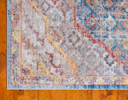 Vista 8 de Unique Loom Brighton Collection - Alfombra vibrante con estampado tradicional, medallón, azul/beige, rectangular de 2 pies 2 pulgadas x 3 pies 1