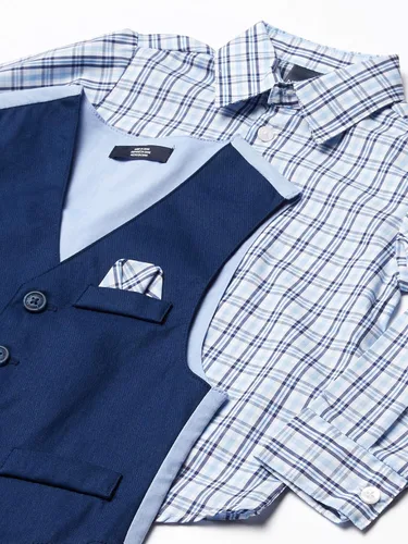 Vista 4 de Nautica - Conjunto de 4 piezas para niño incluye camisa de vestir, corbata, chaleco y pantalones