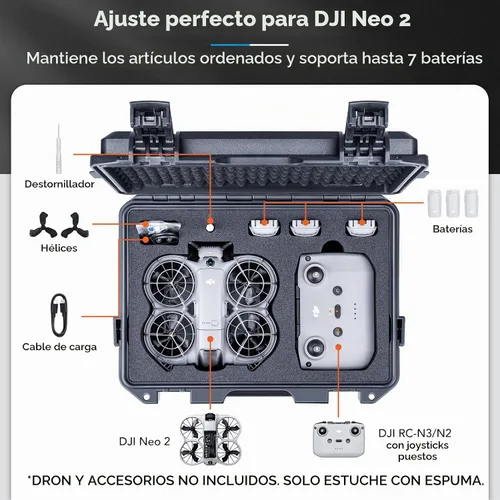 Vista 2 de Lykus Titan N200 - Carcasa rígida impermeable para DJI Neo 2 y controlador Estuche rígido