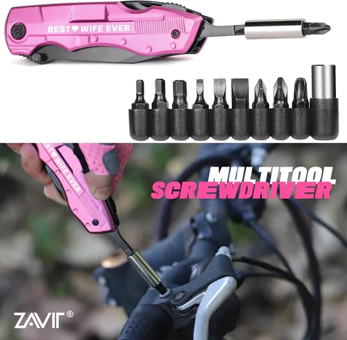 Vista 4 de Ideas de regalos para esposa, cuchillo multiherramienta con tinta P de la mejor esposa, regalos de Navidad para esposa del marido, rellenos