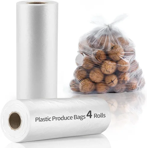 Vista 19 de Bolsas de almacenamiento de alimentos de 10 x 14 pulgadas, bolsa de plástico transparente, 500 unidades bolsa de plástico desechable para alimentos