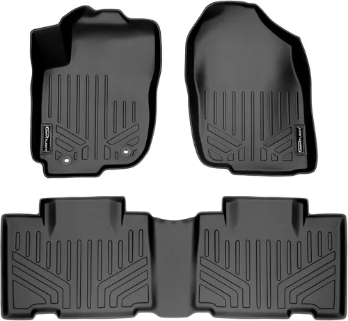 Vista 14 de SMARTLINER Juego de alfombrillas de piso personalizadas de primera fila para Toyota RAV4 2013-2018 Negro