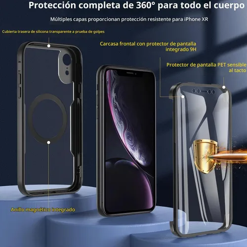 Vista 2 de BESINPO Funda magnética a prueba de golpes con protector de pantalla integrado, protección de cuerpo completo de grado militar, compatible