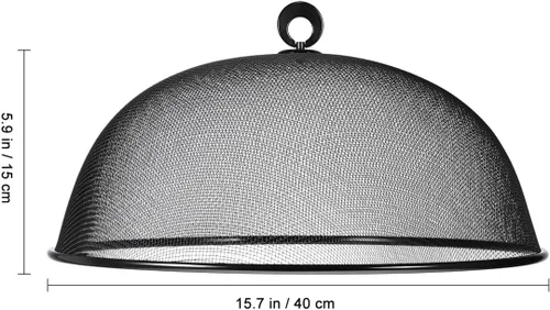 Vista 2 de HEMOTON Cubierta de malla para alimentos, de acero inoxidable, cúpula de malla, cubierta de alimentos, tienda de campaña de malla redonda
