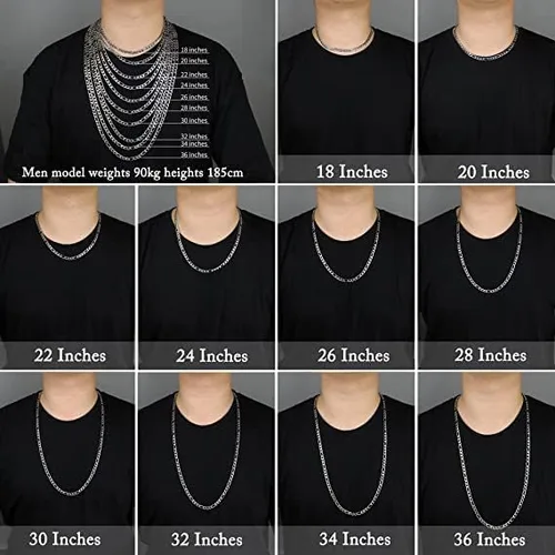 Vista 2 de SANNYRA Figaro - Collar de cadena de acero inoxidable para hombres y mujeres