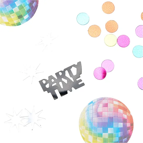 Vista 3 de amscan Funky 70's Value Pack - Decoración de confeti de papel de aluminio para fiestas, 1.2 onzas, multicolor