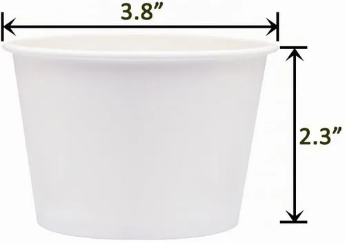Vista 4 de Vasos de papel para helado con tapas de papel, tazas de papel para sopa caliente/fría con tapas (blanco) (40, 8 onzas)