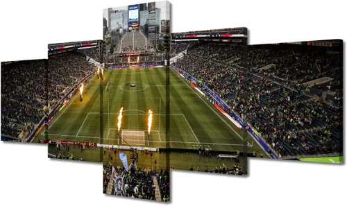 Vista 57 de TUMOVO Allegiant Stadium Arte de Lienzo para Pared de Sala de Estar Equipo de Fútbol Americano Pintura Moderna Nevada Las Vegas Cuadro Deportivo