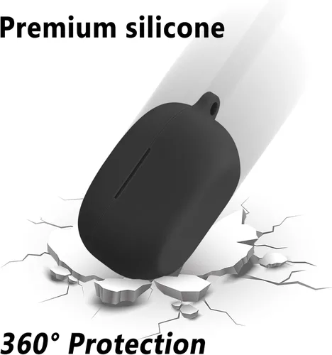 Vista 3 de Geiomoo Funda de silicona para Sony WF-1000XM5, funda protectora con mosquetón (negro)