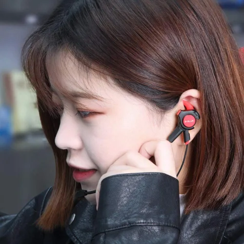 Vista 4 de Auriculares de gaming con cable con micrófono desmontable, E-3LUE 0.138in Hifi auricular de juego en la oreja, cancelación de ruido estéreo graves
