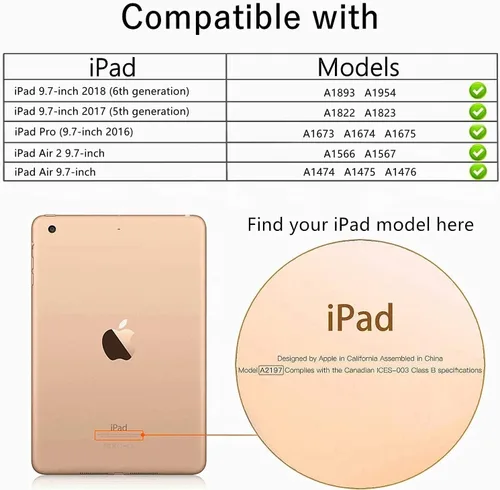 Vista 2 de BMOUO Funda para niños para iPad 9.7 2018/2017/iPad Air 2/1/Pro 9.7 - Protector de pantalla integrado con mango a prueba de golpes, funda
